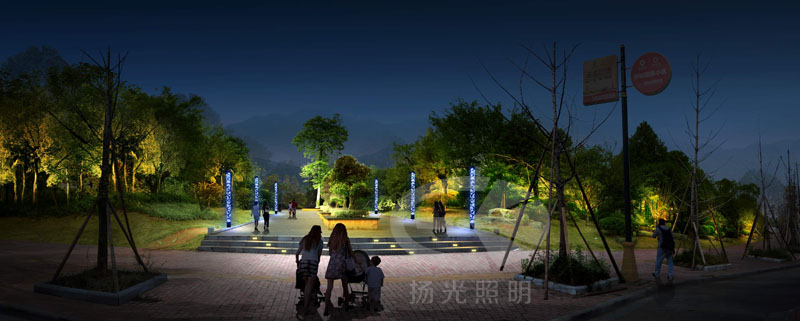 公園夜景燈光設(shè)計(jì)效果圖